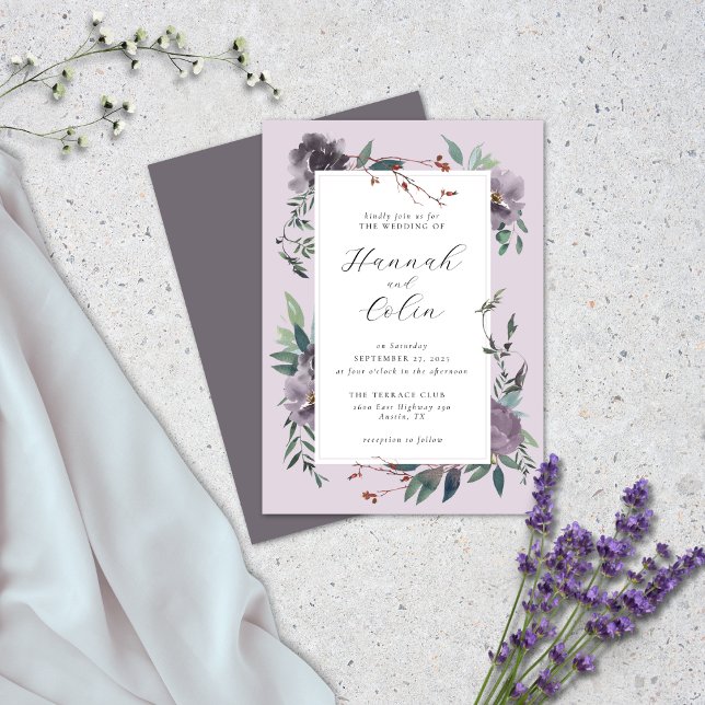 Elegant Lavender Purple Botanical Garden Invitation (Creator Uploaded)