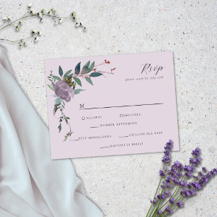 Elegant Lavender Purple Botanical Garden RSVP Card