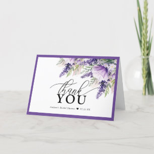 Elegant Lavender Purple Flowers Thank You Card