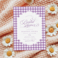 Elegant Lavender Purple Gingham Bridal Shower