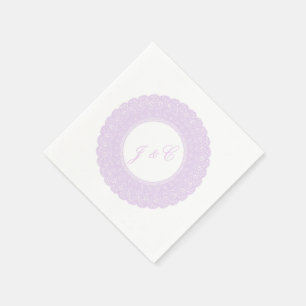 Elegant lavender/purple lace cocktail napkin