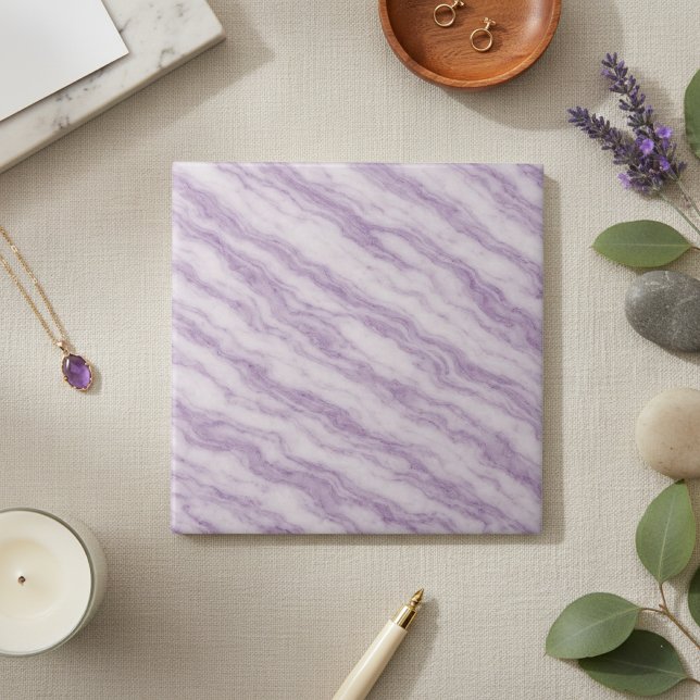 Elegant Lavender Purple Marble - Luxurious Swirl Tile (Creator Uploaded)