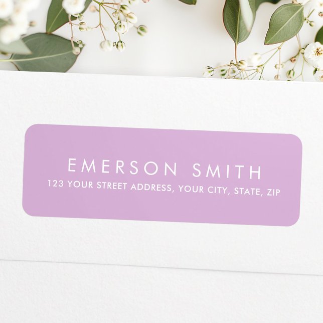 Elegant lavender purple minimalist return address (Elegant lavender purple minimalist return address label)