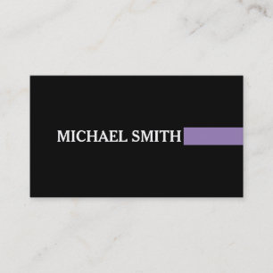 Elegant Lavender Purple Modern Plain Black Business Card