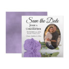 Elegant Lavender Purple Rose & Oval Photo Wedding