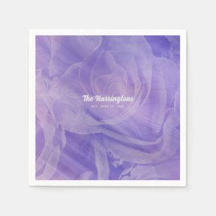 Elegant Lavender Purple Rose Wedding Napkins