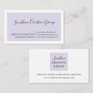 Elegant Lavender Purple Script Professional Business Card