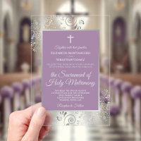 Elegant Lavender Purple & Silver Catholic Wedding