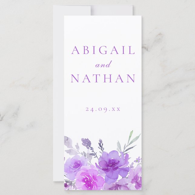 Elegant Lavender Purple Wedding Ceremony Program (Front)