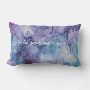 elegant lavender puruple blue watercolor artistic  lumbar cushion