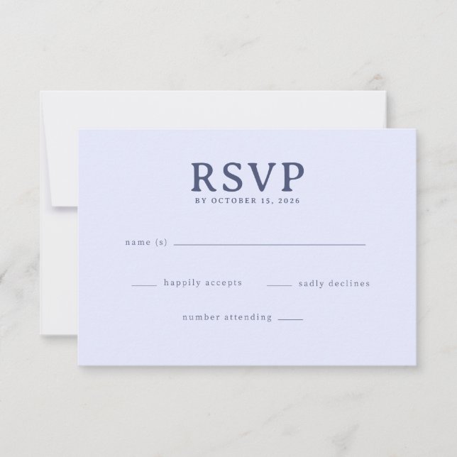 Elegant Lavender RSVP Card (Front)