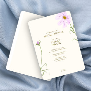 Elegant Lavender Spring Wildflower Bridal Shower Invitation