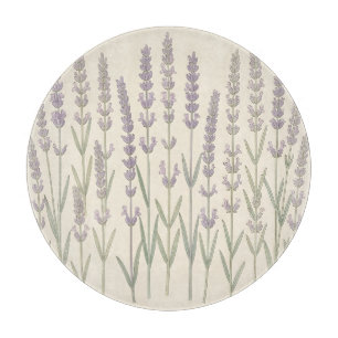 Elegant Lavender Stalks Soft Purple Botanical Cutting Board