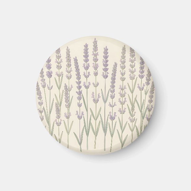 Elegant Lavender Stalks Soft Purple Botanical  Magnet (Front)