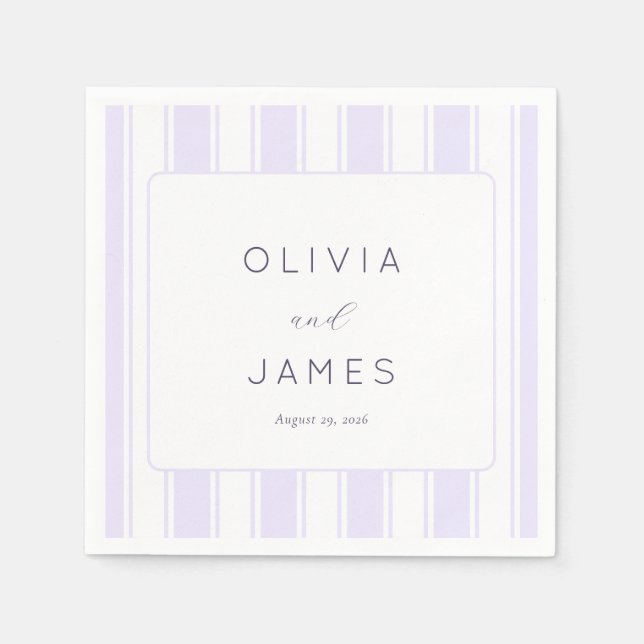Elegant Lavender Stripes Napkin (Front)