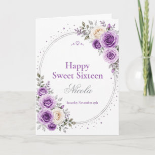 Elegant Lavender Sweet 16 Card