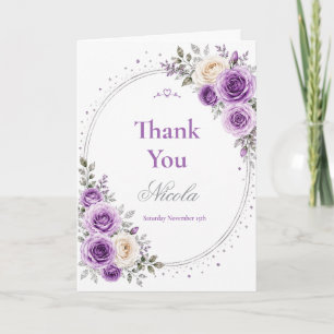 Elegant Lavender Sweet 16 Thank You Card
