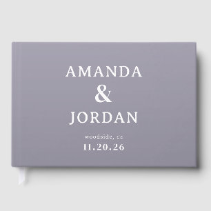Elegant Lavender Typographic Guest Book