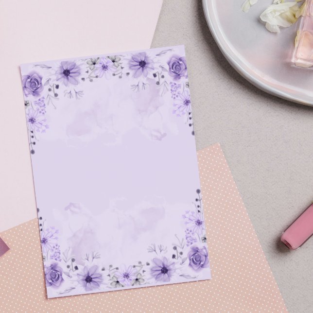 Elegant Lavender Watercolor Purple Botanical  Post-it Notes (Creator Uploaded)