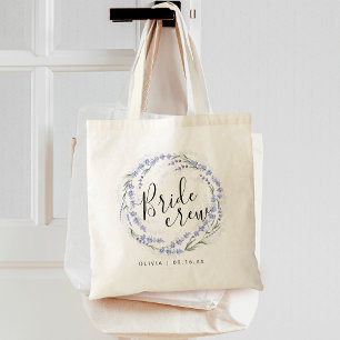 Elegant Lavender Watercolor Wreath Bride Tribe Tote Bag