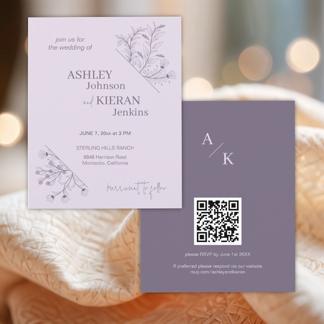 Elegant Lavender Wedding Budget Invitation Flyer (Creator Uploaded)