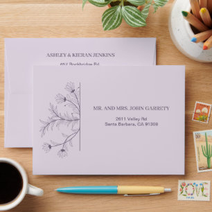 Elegant Lavender Wedding  Envelope