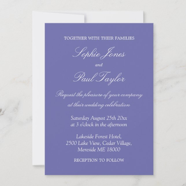 Elegant Lavender Wedding Invitation (Front)