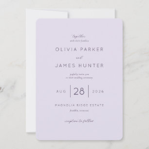 Elegant Lavender Wedding Invitation