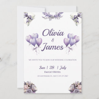 Elegant Lavender Wedding Invitation