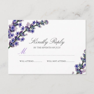 Elegant Lavender Wedding RSVP Card