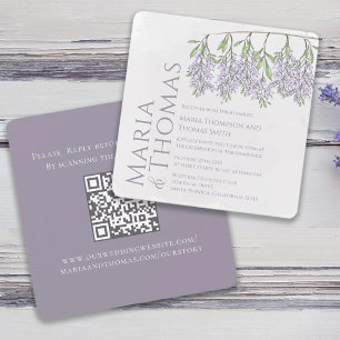 Elegant Lavender Wedding Wisteria Custom Invitation
