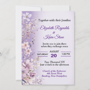 Elegant Lavender Wildflower Wedding Invitation
