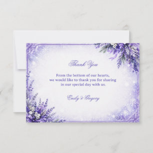 Elegant Lavender Winter Bloom Serenity Thank You Card
