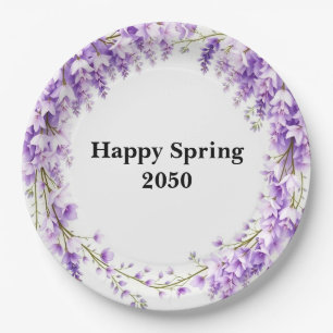 Elegant Lavender Wisteria Easter  Paper Plate