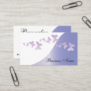 Elegant Lavender with Butterflies Personalise Business Card