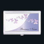 Elegant Lavender with Butterflies | Personalise Business Card Holder<br><div class="desc">Business Card Holder. ✔Note: Not all template areas need changed. 📌If you need further customisation, please click the "Click to Customise further" or "Customise or Edit Design"button and use our design tool to resize, rotate, change text colour, add text and so much more.⭐This Product is 100% Customisable. Graphics and /...</div>
