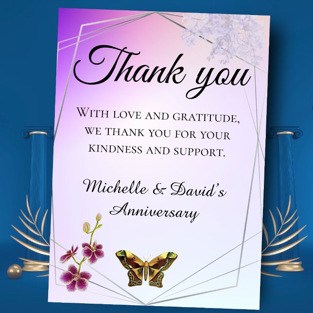 Elegant Lavender with Floral Accents Thank You Card (Creator Uploaded)