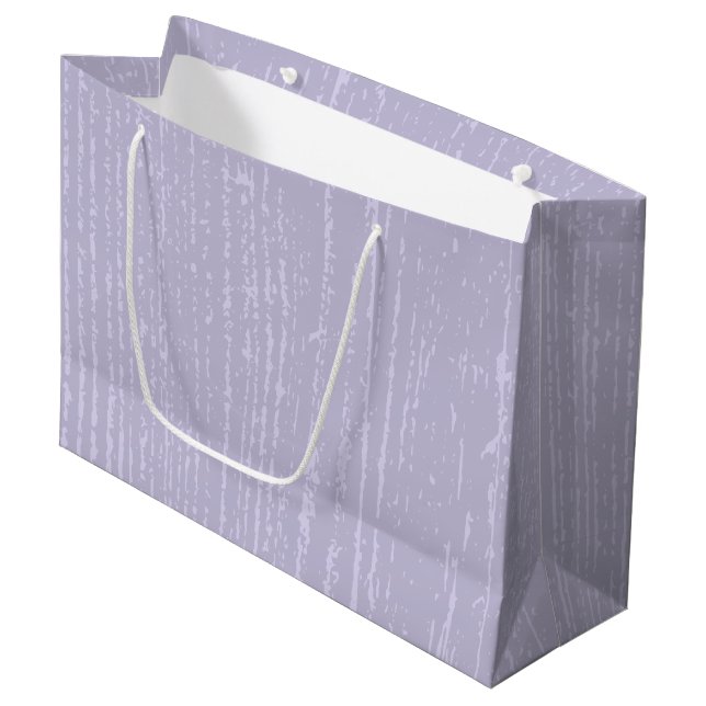 Elegant Lavender Wood Grain Large Gift Bag (Front Angled)