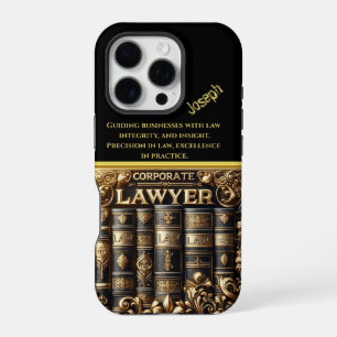 Elegant Law Books Adorned in Gold and Silver Tones iPhone 16 Pro Case