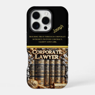 Elegant Law Books Reflecting Corporate Expertise iPhone 16 Pro Case