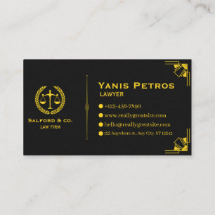 Elegant Law & Justice Business Card   Attorney 