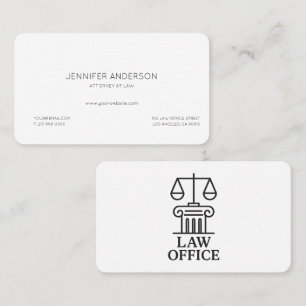 Elegant Law Office Logo Attorney & Legal Busines Business Card