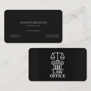 Elegant Law Office Logo Attorney & Legal Busines Business Card