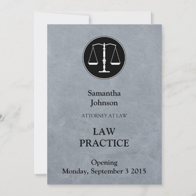 Elegant Law Practice Opening Announcement (Front)