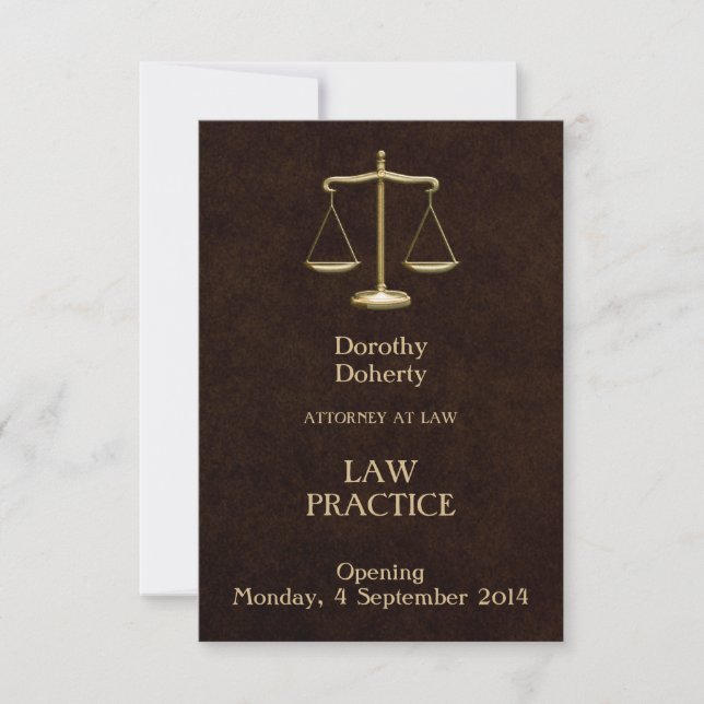 Elegant Law Practice Opening Announcement (Front)