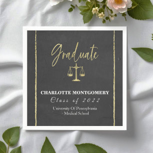 Elegant Law School Graduation Napkin