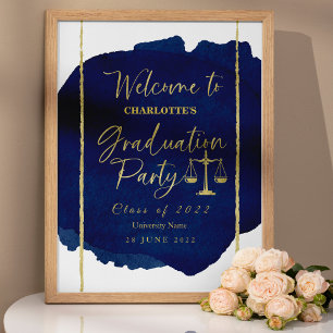 Elegant Law School Graduation Party Welcome Sign