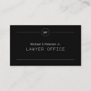 Elegant lawyer attorney at law monogrammed business card