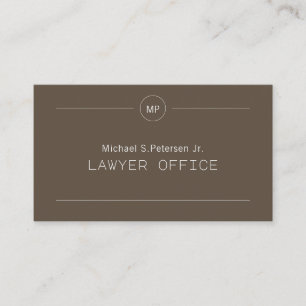 Elegant lawyer attorney at law monogrammed business card