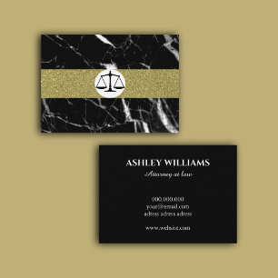 Elegant lawyer black marble gold business card